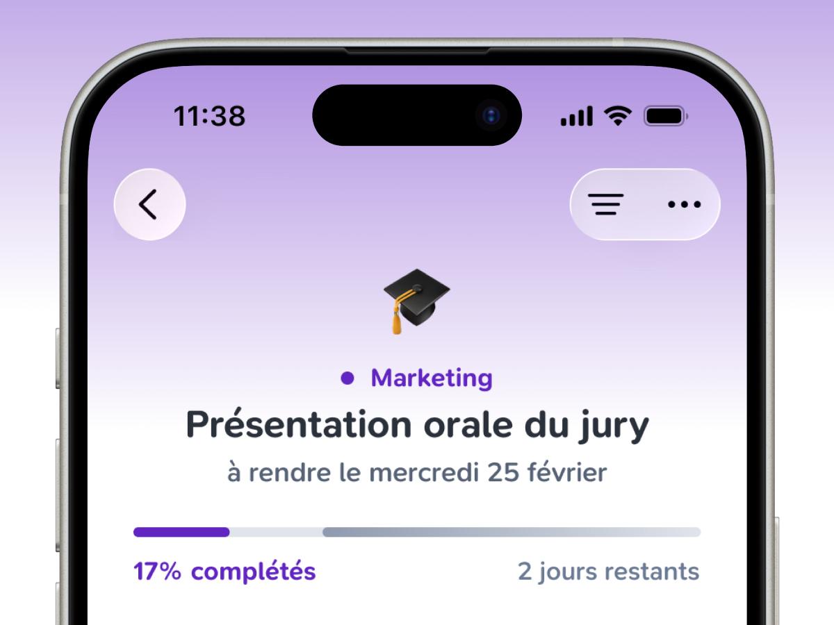 Interface d'un projet de gestion de tâches